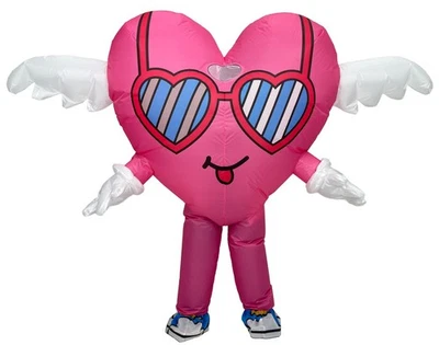 7ft Giant Pink Heart Inflatable Costume Adult Valentine's Day Party Outfit - Image 1 of 4
