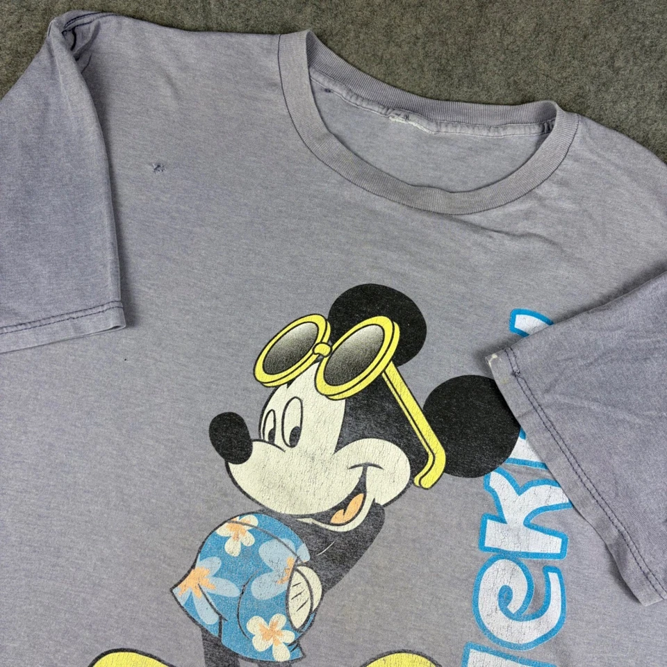 Camisa De Colección Disney Para Hombre XXL Desteñida Cuadrada Envejecida Mickey Mouse Rara Foto 1 de 4