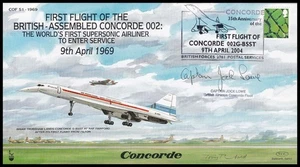 Capitán JOCK LOWE Firmado COF51 Concorde 002 Primer Vuelo 35 Aniversario Cubierta - Imagen 1 de 3