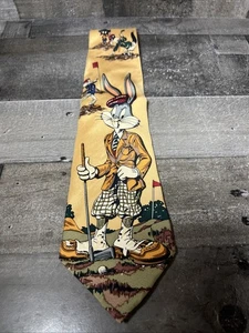 Vintage 1993 Warner Bros Looney Tunes Krawatte Bugs Bunny Sylvester Golf Neuheit Krawatte - Bild 1 von 6