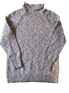 Suéter LL Bean cuello redondo para mujer M jaspeado pastel 100 % algodón - Imagen 1 de 7