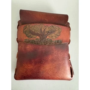 Bolsa de cuero vintage BOLSO CINTURÓN mecanizado a mano forrajeo precioso - Imagen 1 de 6