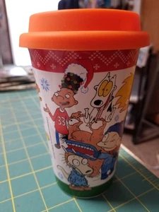 Nickelodeon  Cartoon Characters Rugrats Hey ArnoldCeramic Travel Cup Hardly Used - Picture 1 of 7