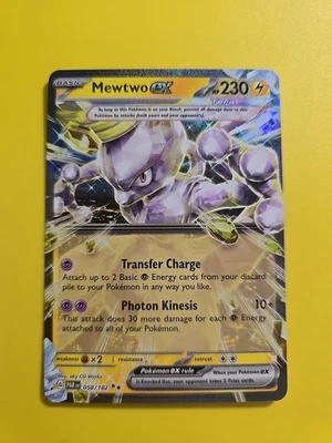 Mewtwo ex 058/182 Sv04: Paradox Rift Holo Pokemon TCG  - Image 1 of 4