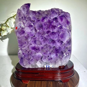 27.74LB Brazil natural  Amethyst Cluster Crystal Geode Druzy Energy Rock Gemston - Picture 1 of 13