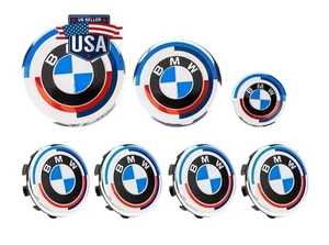 7Pcs for BMW 3 Series (G20) 50th Years Anniversary Hubcaps 56mmEmblems Jahre - Picture 1 of 1