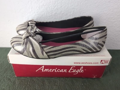 Женские балетки American Eagle с узором в полоску 9 1/2 черные серые Audrey - Изображение 1 из 4