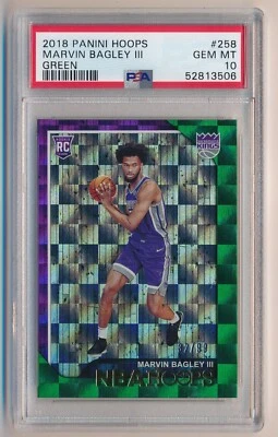 2018-2019 Panini NBA Hoops Green Marvin Bagley III #258 Rookie RC PSA 10 GEM /99 - Image 1 of 2