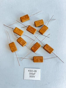 Capacitor KSO-2B (КСО-2Б) 300pF/500V Silver Mica, Soviet NOS, lot of 1 pcs - Zdjęcie 1 z 2