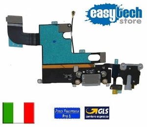 CONNETTORE CARICA DOCK RICARICA-JACK AUDIO ANTENNA-FLEXCABLE X IPHONE 6 NERO - Picture 1 of 1