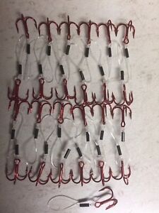 Eagle Claw  3x Strong Red Stinger Hooks #10 Qty25