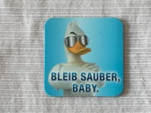 BLEIB SAUBER BABY - WC - Ente Kühlschrank Magnet für Magnettafel Pinnwand - Bild 1 von 2