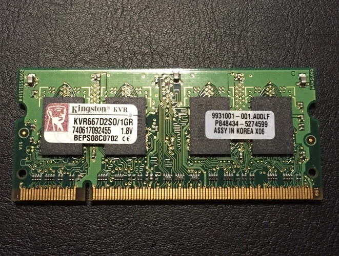Kingston 1GB DDR2-667 PC2-5300 SO-DIMM 1.8V 200-pin - Image 1 of 2