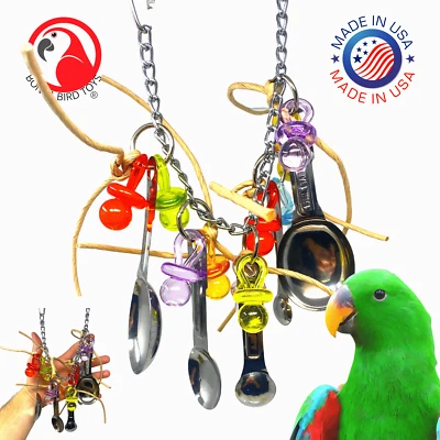 BONKA BIRD TOYS 3721 Paper Spoon Delight Parrot Bird Toy Conure African grey Amazon Eclectus