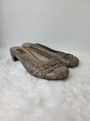 Sandalias Salpy Larita doradas para mujer talla 7,5 zueco mulas de cuero negro metálico  Foto 1 de 4