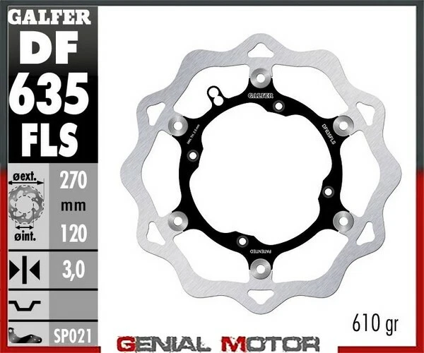 Galfer Front Brake Disc Wave Floating Oversize 270X3m Husqvarna Te 511 2011 - Image 1 of 1