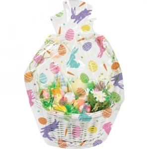 Easter Toss Large Basket Cello Bag 24" x 25" Plastic Easter Supplies Decoration - Picture 1 of 1