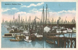 VIntage Postcard-Seattle's Fishing Fleet - Picture 1 of 2