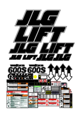 JLG 600S Boom Lift Decal Kit - SN 0300041296 to 0300068000 7 YEAR VINYL! - Image 1 of 2