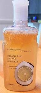 Bath & Body Works Pleasures NEW In BOTTLE Coconut Lime Verbena BUBBLE BATH 10oz. - Picture 1 of 5