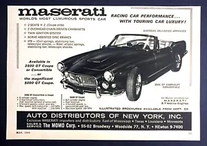 1962 Maserati 3500 GT Cabriolet Convertible photo Touring Luxury promo print ad - Picture 1 of 1