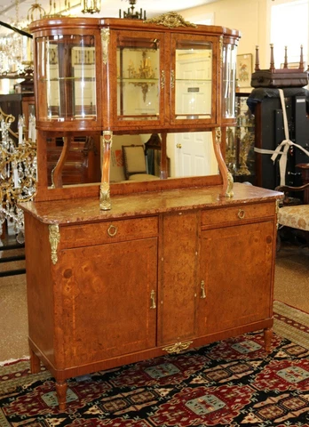 Beautiful French Louis XVI Style Marble Cabinet Top Sideboard Server Buffet Cover