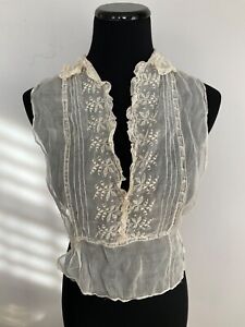 Antique Victorian Delicate Lace Dickie Camisole Corset Cover