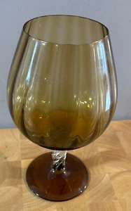 Vintage Mid Century Amber Brandy Glass Shaped Vase - Picture 1 of 3