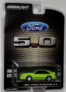 Greenlight 1/64 1991 Ford Mustang '91 Foxbody 5.0 Green Diecast Model Exclusive - Picture 1 of 1