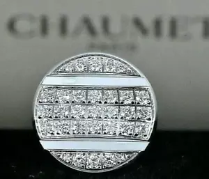 $7500 Chaumet 18K White Gold 1.50ct Round Diamond Cocktail Ring Band #53 Sz 6.25 - Picture 1 of 12