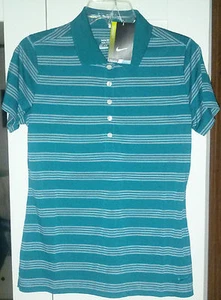 Nike Golf Tour Performance Tech Poloshirt Damen Small Aqua Weiß 452968 326  - Bild 1 von 6