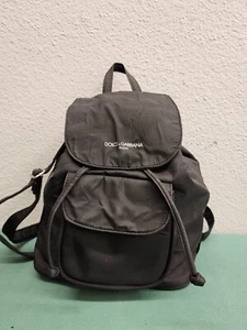 Bolso de Mano Mochila DOLCE & GABBANA D&G Logo Mujer Color Liso Negro Genuino USADO - Imagen 1 de 24