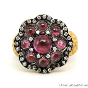 Anillo Estate de oro de 22 quilates con diamantes y turmalina de 2,80 quilates 17,9 gramos - Imagen 1 de 7