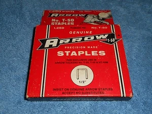 ARROW T-50 1/2" Präzisionsklammern 1250 Stck. PEGBOARD PAK Nos - Bild 1 von 8