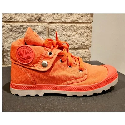 Palladium Pampa 罕见橙色系带帆布靴运动鞋,女式美国 8.5 码 — 第 1/4 张图片