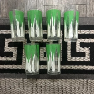 6 vasos de beber raros vintage de cebolla verde tema vegetal H J tartamudeo EE. UU. - Imagen 1 de 7