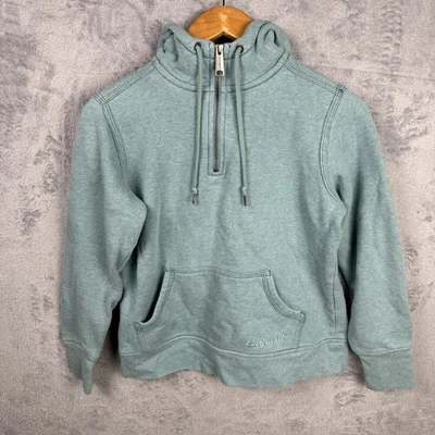Womens Carhartt Quarter Zip Dusty Blue Hoodie Sweatshirt Small 4-6 Outdoor - Image 1 of 4