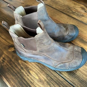 Botas de cuero marrón Keen Revel IV Chelsea para hombre, talla 13, en buen estado, impermeables - Imagen 1 de 9