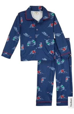 Outdoor Kids Bear  & Snowmen Long-Sleeve Pajamas Set for Kids - Snow Bear- 10/12 - Image 1 of 4