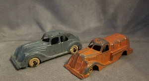 VTG 1930s Hubley Art Deco Diecast Oil Tanker Truck & Packard Car 3.5" Lot of 2 - Picture 1 of 6
