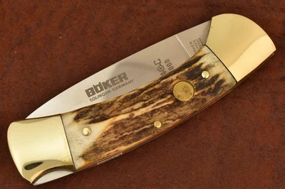 CUCHILLO BOKER TREE MARCA SOLINGEN ALEMANIA CIERVO JUMBO BLOQUEO BONITO 4000 (27614) Foto 1 de 4