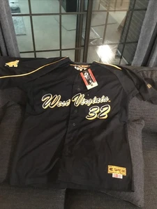 NWT West Virginia Mountaineers Colosseum Baseball Jersey #32 Adult XL Navy Blue - Picture 1 of 10