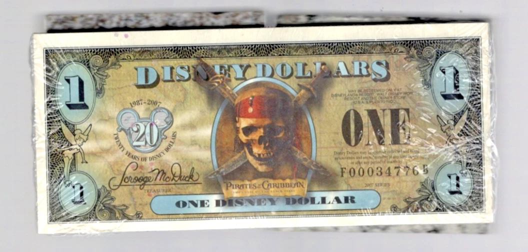 Pirates of the Caribbean Disney Dollars (1968-Now) for sale | eBay
