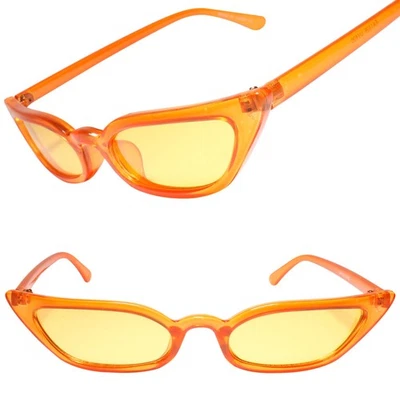 Gafas de sol clásicas vintage retro Rockabilly años 80 moda para mujer ojo de gato naranja Foto 1 de 4