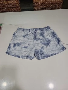 Pantalones Cortos Para Mujer C&C California 100% Lyocell Med Playa, Informales Azul/Blanco Tie Dye B5 - Imagen 1 de 10
