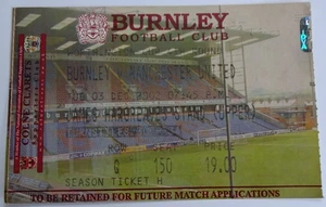 2002/03 Worthington League Cup 4th Round Burnley v Manchester United Ticket Stub - Picture 1 of 2