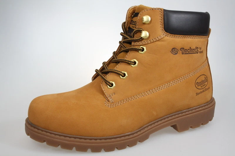 Dockers Por Gerli Botas De Cordones Botines Marrón Claro De Cuero - Imagen 1 de 1