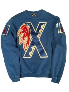 10 Deep Chieftains Blue Jumper Mens Small Double-Sided Embroidered Hockey Pocket - Picture 1 of 10