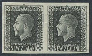 New Zealand 1915 KGV 8d Plate PROOF on ungummed paper NZ Wmk x2 - Picture 1 of 2