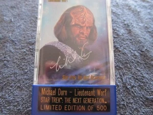 Star Trek Signed Michael Dorn Worf Skybox Master Series 1993 Autograph Card - Picture 1 of 3